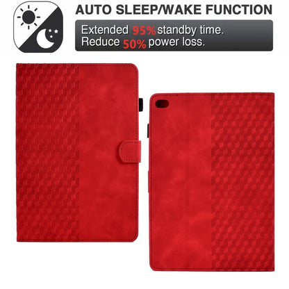 For iPad 9.7 2017 / 2018 / Air / Air 2 Rhombus Embossed Leather Smart Tablet Case(Red) by bashfashion