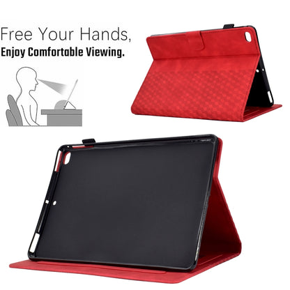 For iPad 9.7 2017 / 2018 / Air / Air 2 Rhombus Embossed Leather Smart Tablet Case(Red) by bashfashion