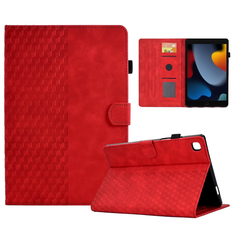 For iPad 10.2 2019 / 2020 / Air 10.5 2019 Rhombus Embossed Leather Smart Tablet Case(Red) by bashfashion