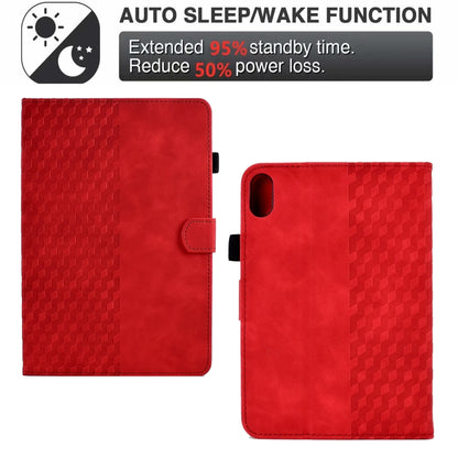 For iPad 2025 / 2022 Rhombus Embossed Leather Smart Tablet Case(Red) by bashfashion
