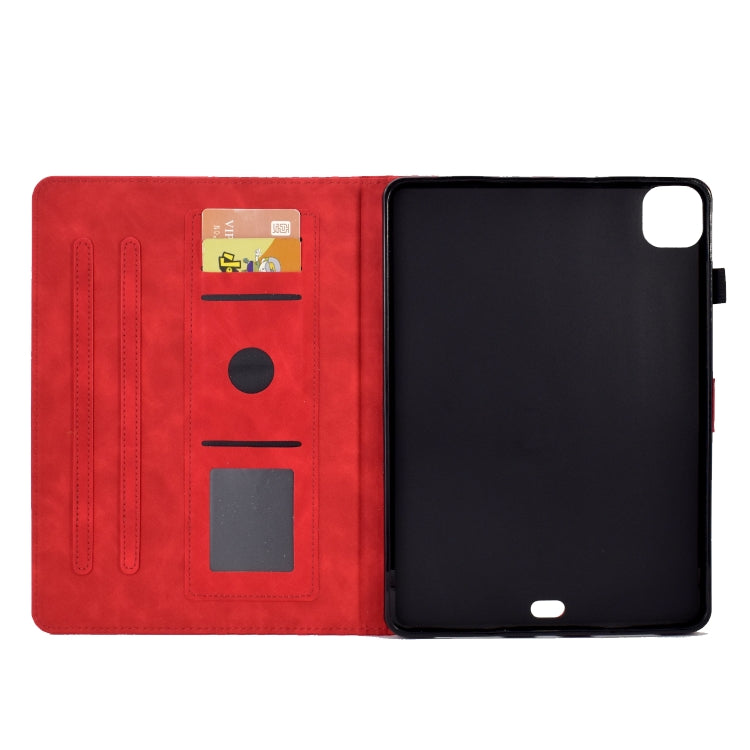 For iPad Pro 11 2018 / 2020 / 2021 Rhombus Embossed Leather Smart Tablet Case(Red) by bashfashion
