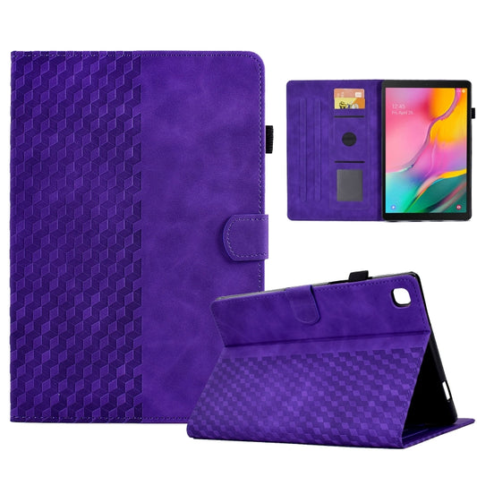 For Samsung Galaxy Tab A 10.1 T510 / T515 2019 Rhombus Embossed Leather Tablet Case(Purple) by bashfashion