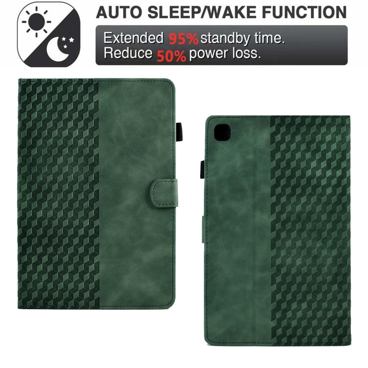 For Samsung Galaxy Tab A 10.1 T510 / T515 2019 Rhombus Embossed Leather Tablet Case(Green) by bashfashion
