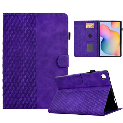 For Samsung Galaxy Tab S6 Lite P610 / P615 Rhombus Embossed Leather Smart Tablet Case(Purple) by bashfashion
