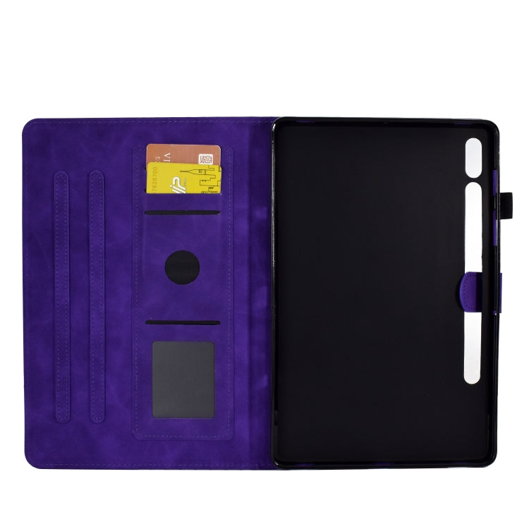 For Samsung Galaxy Tab S7 T870 / S8 X700 Rhombus Embossed Leather Smart Tablet Case(Purple) by bashfashion