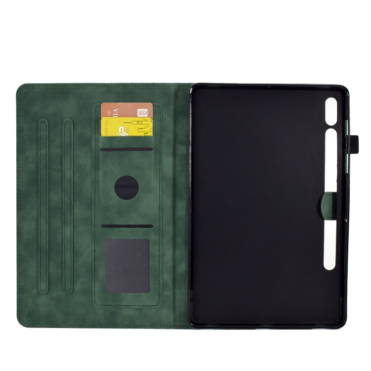 For Samsung Galaxy Tab S7 T870 / S8 X700 Rhombus Embossed Leather Smart Tablet Case(Green) by bashfashion