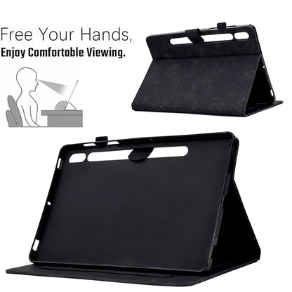 For Samsung Galaxy Tab S7 T870 / S8 X700 Rhombus Embossed Leather Smart Tablet Case(Black) by bashfashion