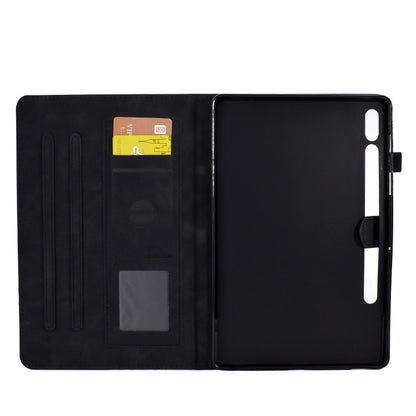 For Samsung Galaxy Tab S7 T870 / S8 X700 Rhombus Embossed Leather Smart Tablet Case(Black) by bashfashion