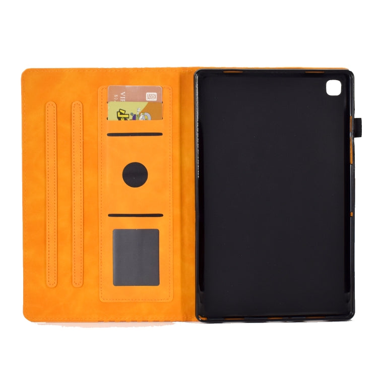 For Samsung Galaxy Tab A7 T500 / T505 2020 Rhombus Embossed Leather Smart Tablet Case(Khaki) by bashfashion