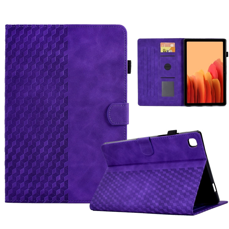 For Samsung Galaxy Tab A7 T500 / T505 2020 Rhombus Embossed Leather Smart Tablet Case(Purple) by bashfashion