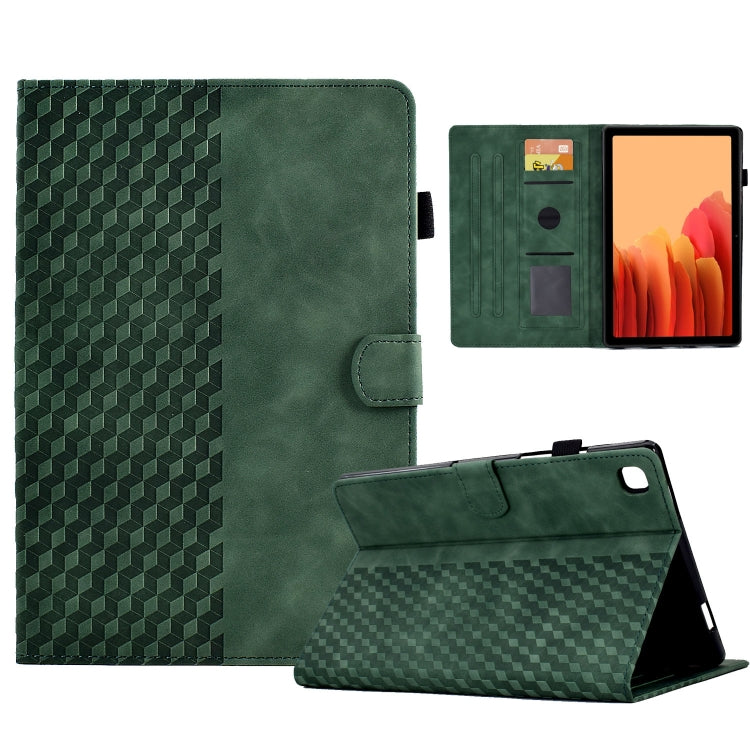 For Samsung Galaxy Tab A7 T500 / T505 2020 Rhombus Embossed Leather Smart Tablet Case(Green) by bashfashion