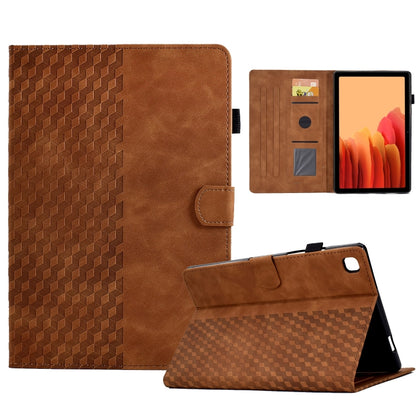 For Samsung Galaxy Tab A7 T500 / T505 2020 Rhombus Embossed Leather Smart Tablet Case(Brown) by bashfashion