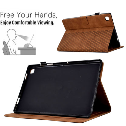 For Samsung Galaxy Tab A7 T500 / T505 2020 Rhombus Embossed Leather Smart Tablet Case(Brown) by bashfashion