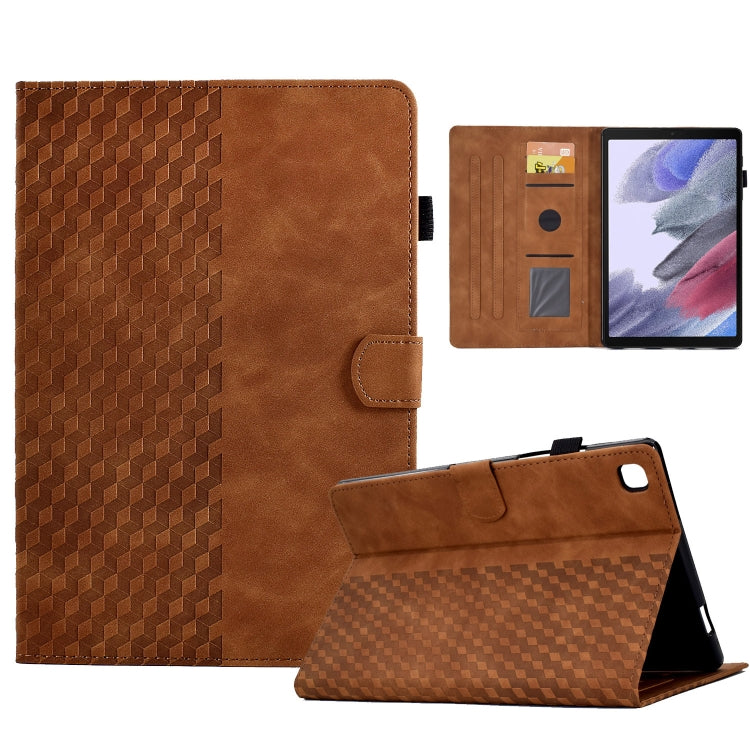 For Samsung Galaxy Tab A7 Lite T220 / T225 Rhombus Embossed Leather Tablet Case(Brown) by bashfashion