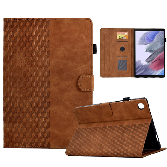 For Samsung Galaxy Tab A7 Lite T220 / T225 Rhombus Embossed Leather Tablet Case(Brown) by bashfashion