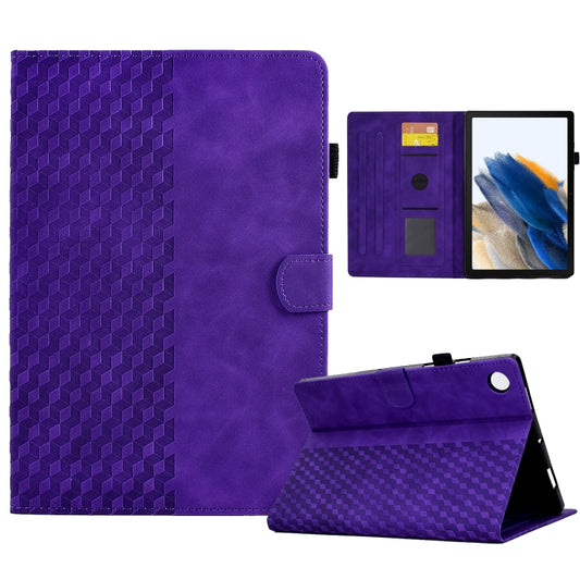 For Samsung Galaxy Tab A8 10.5 X200 / X205 Rhombus Embossed Leather Smart Tablet Case(Purple) by bashfashion