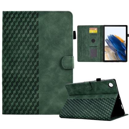 For Samsung Galaxy Tab A8 10.5 X200 / X205 Rhombus Embossed Leather Smart Tablet Case(Green) by bashfashion