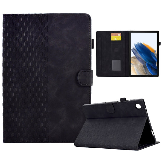 For Samsung Galaxy Tab A8 10.5 X200 / X205 Rhombus Embossed Leather Smart Tablet Case(Black) by bashfashion