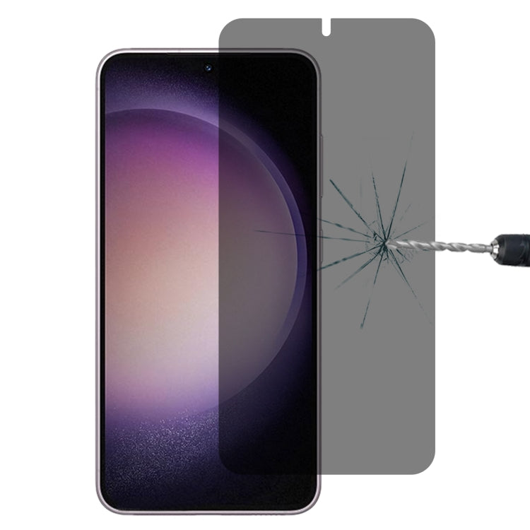 For Samsung Galaxy S23 5G Flat Surface Privacy Tempered Glass Film, Support Fingerprint Unlock by bashfashion