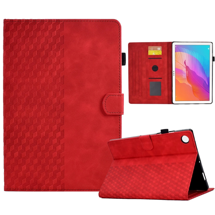 For Huawei MatePad T10 / T10S / Honor Tablet 6 Rhombus Embossed Leather Tablet Case(Red) by bashfashion
