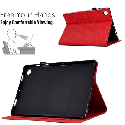 For Huawei MatePad T10 / T10S / Honor Tablet 6 Rhombus Embossed Leather Tablet Case(Red) by bashfashion