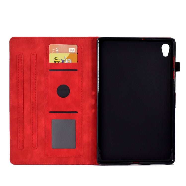 For Lenovo Tab M10 2nd TB-X306F/X306X Rhombus Embossed Leather Smart Tablet Case(Red) by bashfashion