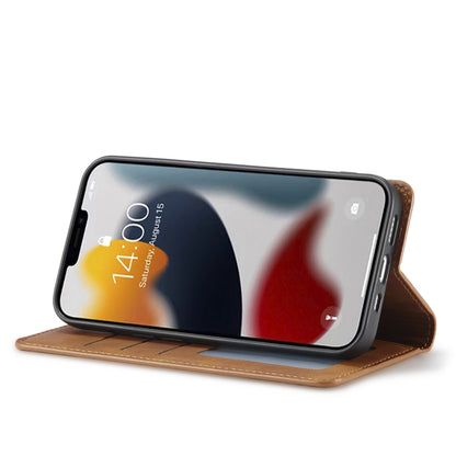 For iPhone 14 Forwenw Dream Series Oil Edge Strong Magnetism Leather Phone Case(Brown) by Forwenw