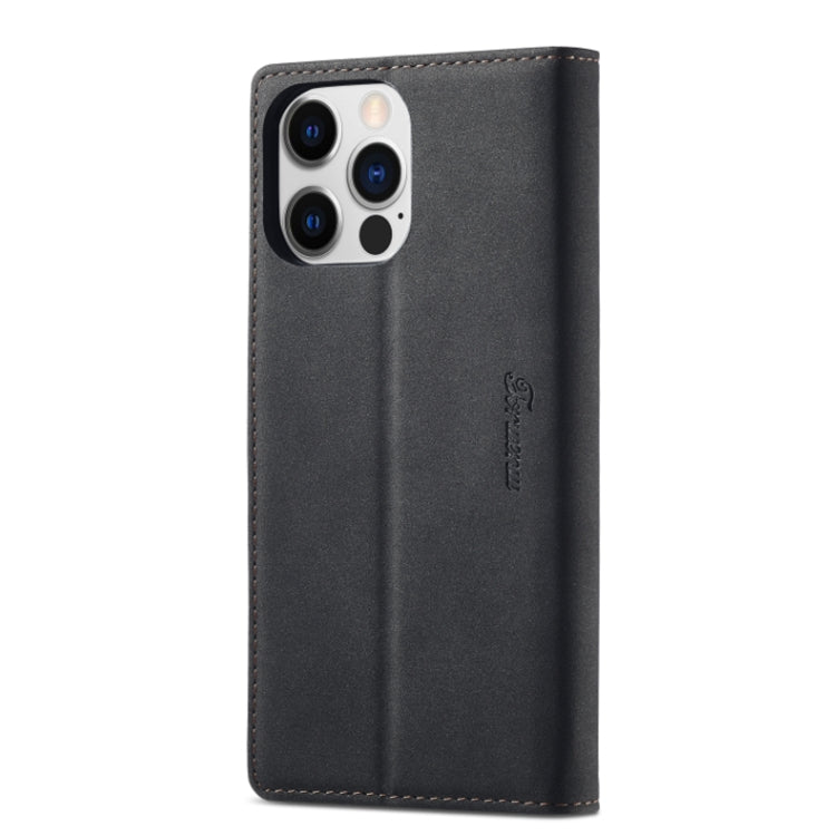 For iPhone 14 Forwenw F1 Series Matte Strong Magnetism Leather Phone Case(Black) by Forwenw