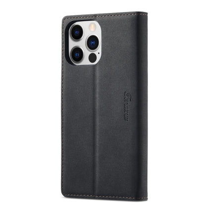 For iPhone 14 Plus Forwenw F1 Series Matte Strong Magnetism Leather Phone Case(Black) by Forwenw