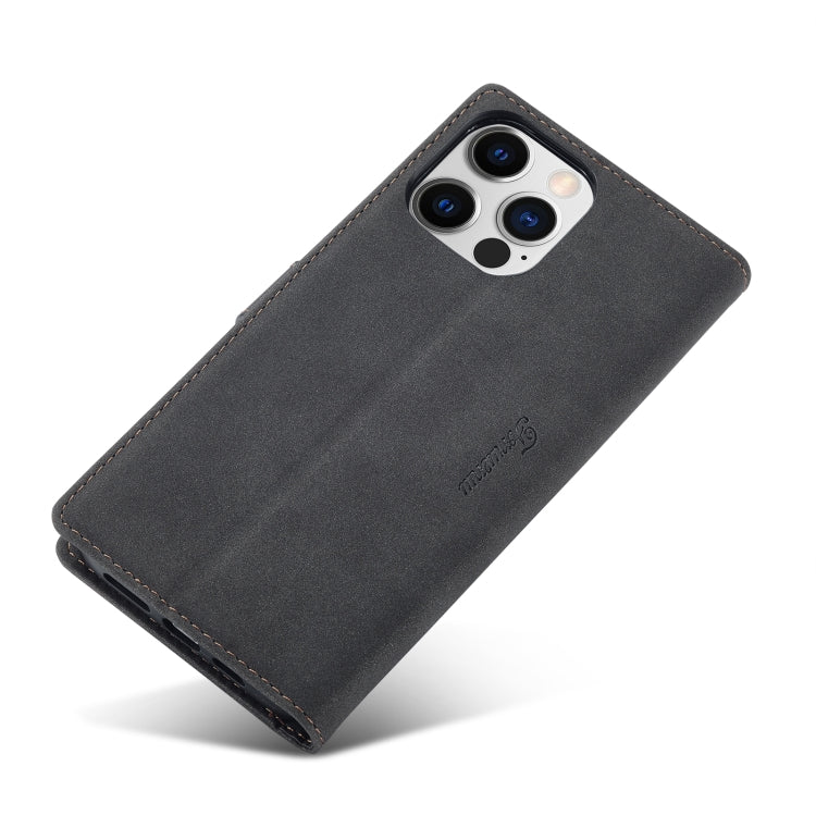 For iPhone 14 Pro Forwenw F1 Series Matte Strong Magnetism Leather Phone Case(Black) by Forwenw