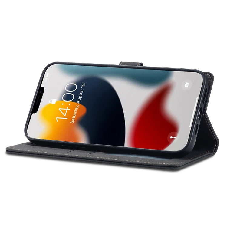 For iPhone 14 Pro Max Forwenw F1 Series Matte Strong Magnetism Leather Phone Case(Black) by Forwenw