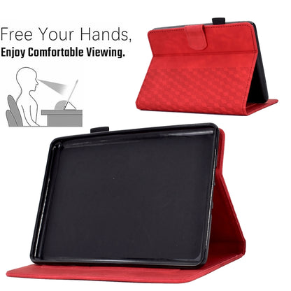 For Amazon Kindle Lite 2022 Rhombus Embossed Leather Tablet Case(Red) by bashfashion