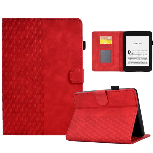 For Amazon Kindle PaperWhite 4 / 3 / 2 / 1 Rhombus Embossed Leather Tablet Case(Red) by bashfashion