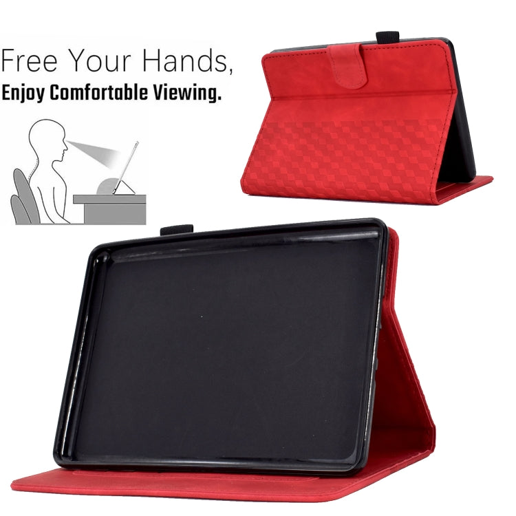 For Amazon Kindle PaperWhite 4 / 3 / 2 / 1 Rhombus Embossed Leather Tablet Case(Red) by bashfashion