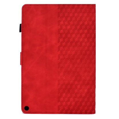For Amazon Kindle Fire HD8 2020 Rhombus Embossed Leather Tablet Case(Red) by bashfashion