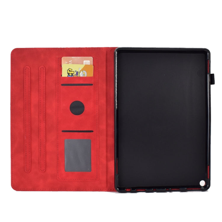 For Amazon Kindle Fire HD8 2020 Rhombus Embossed Leather Tablet Case(Red) by bashfashion