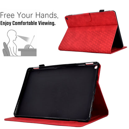 For Amazon Kindle Fire HD8 2020 Rhombus Embossed Leather Tablet Case(Red) by bashfashion