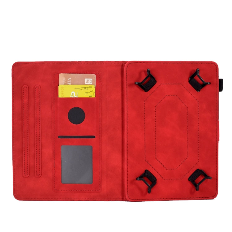 For 7.0 inch Universal Tablet Rhombus Embossed Leather Case(Red) by bashfashion
