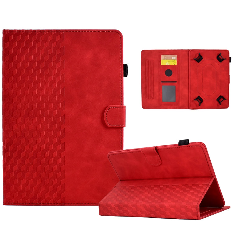 For 10.0 inch Universal Tablet Rhombus Embossed Leather Case(Red) by bashfashion