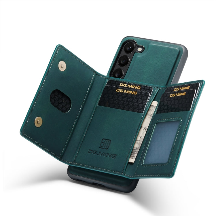 For Samsung Galaxy S23 5G DG.MING M2 Series 3-Fold Multi Card Bag + Phone Case(Green) by DG.MING