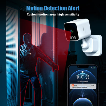 DP27 1080P Clock Plug Card WiFi Camera, Support Two-way Voice Intercom & Mobile Monitoring, Specification:US Plug(White) by bashfashion