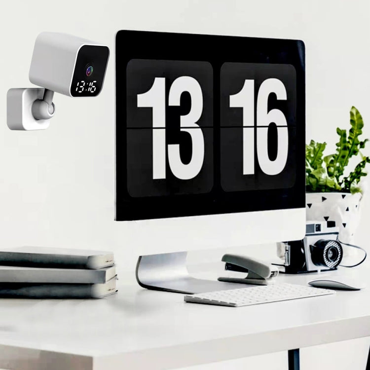 DP27 1080P Clock Plug Card WiFi Camera, Support Two-way Voice Intercom & Mobile Monitoring, Specification:US Plug(White) by bashfashion
