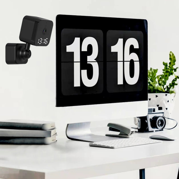 DP27 1080P Clock Plug Card WiFi Camera, Support Two-way Voice Intercom & Mobile Monitoring, Specification:EU Plug(Black) by bashfashion