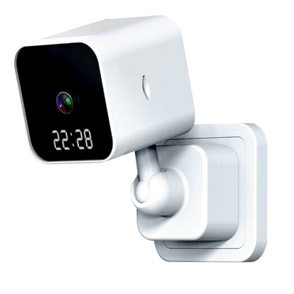 DP27 1080P Clock Plug Card WiFi Camera, Support Two-way Voice Intercom & Mobile Monitoring, Specification:EU Plug(White) by bashfashion