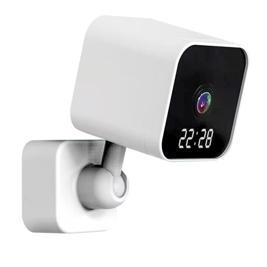 DP27 1080P Clock Plug Card WiFi Camera, Support Two-way Voice Intercom & Mobile Monitoring, Specification:EU Plug(White)