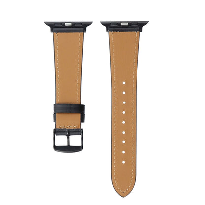 Crazy Horse Genuine Leather Watch Band For Apple Watch Series 9&8&7 41mm / SE 3&SE 2&6&SE&5&4 40mm / 3&2&1 38mm(Blue) by bashfashion