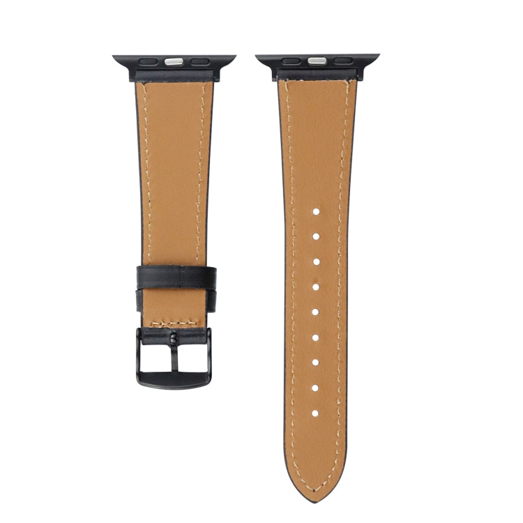 Crazy Horse Genuine Leather Watch Band For Apple Watch Series 9&8&7 41mm / SE 3&SE 2&6&SE&5&4 40mm / 3&2&1 38mm(Olive Green) by bashfashion