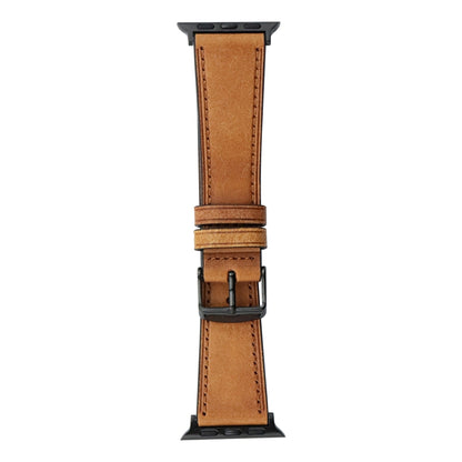 Crazy Horse Genuine Leather Watch Band For Apple Watch Ultra 49mm&Watch Ultra 2 49mm / Series 9&8&7 45mm / SE 3&SE 2&6&SE&5&4 44mm / 3&2&1 42mm(Brown) by bashfashion