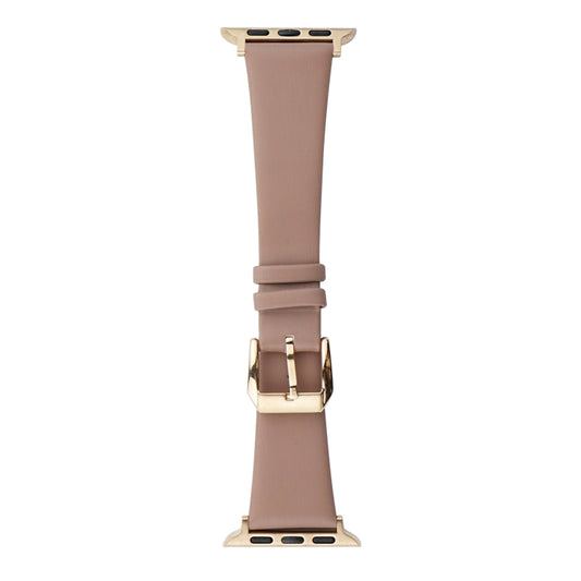 Silk Leather Watch Band For Apple Watch Series 9&8&7 41mm / SE 3&SE 2&6&SE&5&4 40mm / 3&2&1 38mm(Lotus Pink) by bashfashion