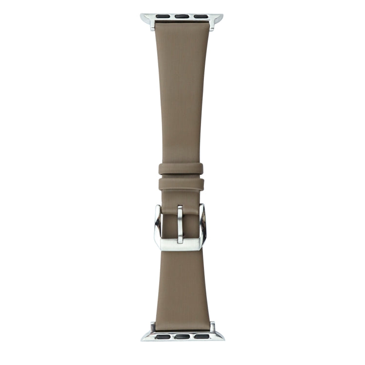 Silk Leather Watch Band For Apple Watch Series 9&8&7 41mm / SE 3&SE 2&6&SE&5&4 40mm / 3&2&1 38mm(Brown) by bashfashion